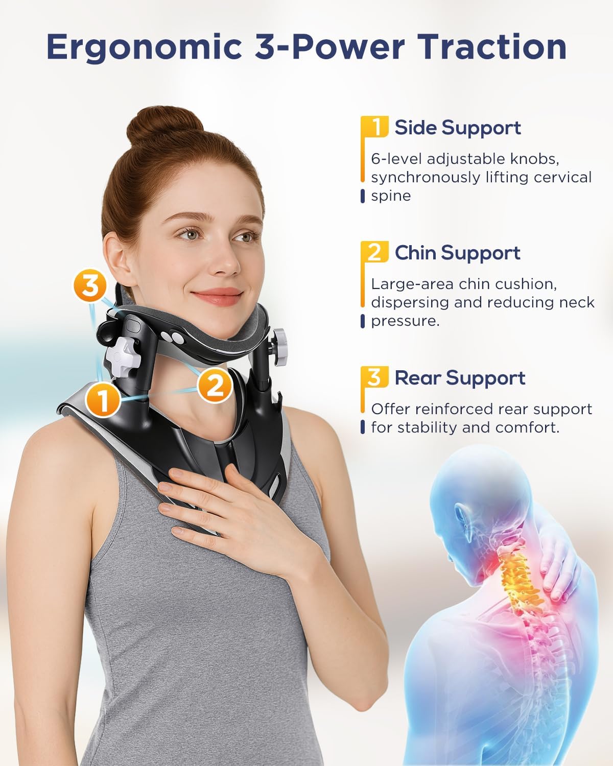 Adjustable Cervical Traction Device Neck Stretcher for Pain Relief