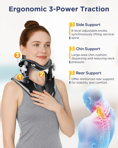 Adjustable Cervical Traction Device Neck Stretcher for Pain Relief