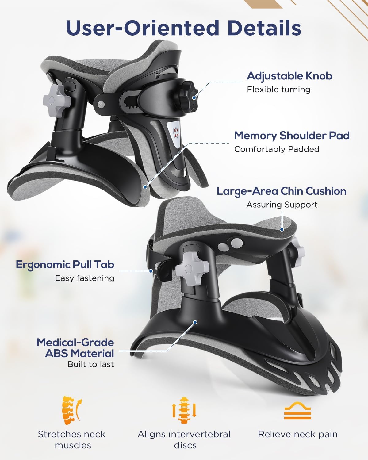 Adjustable Cervical Traction Device Neck Stretcher for Pain Relief