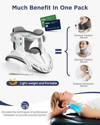 Adjustable Cervical Traction Device Neck Stretcher for Pain Relief