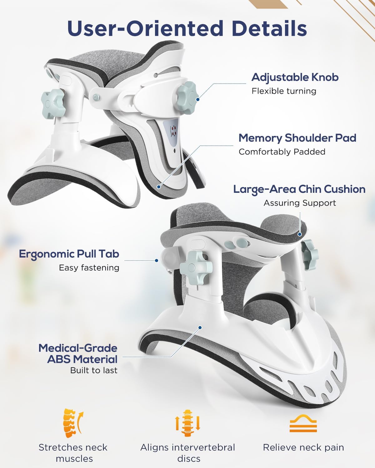 Adjustable Cervical Traction Device Neck Stretcher for Pain Relief
