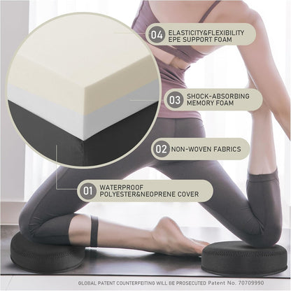 Yoga Knee Pad, 1.57 Inch Thick, Memory Foam and EPE Foam, Waterproof and Non-Slip, for Knees Elbows Wrist Hands Head Yoga Pilates Work Out Kneeling Pad, Exercise Mat 2