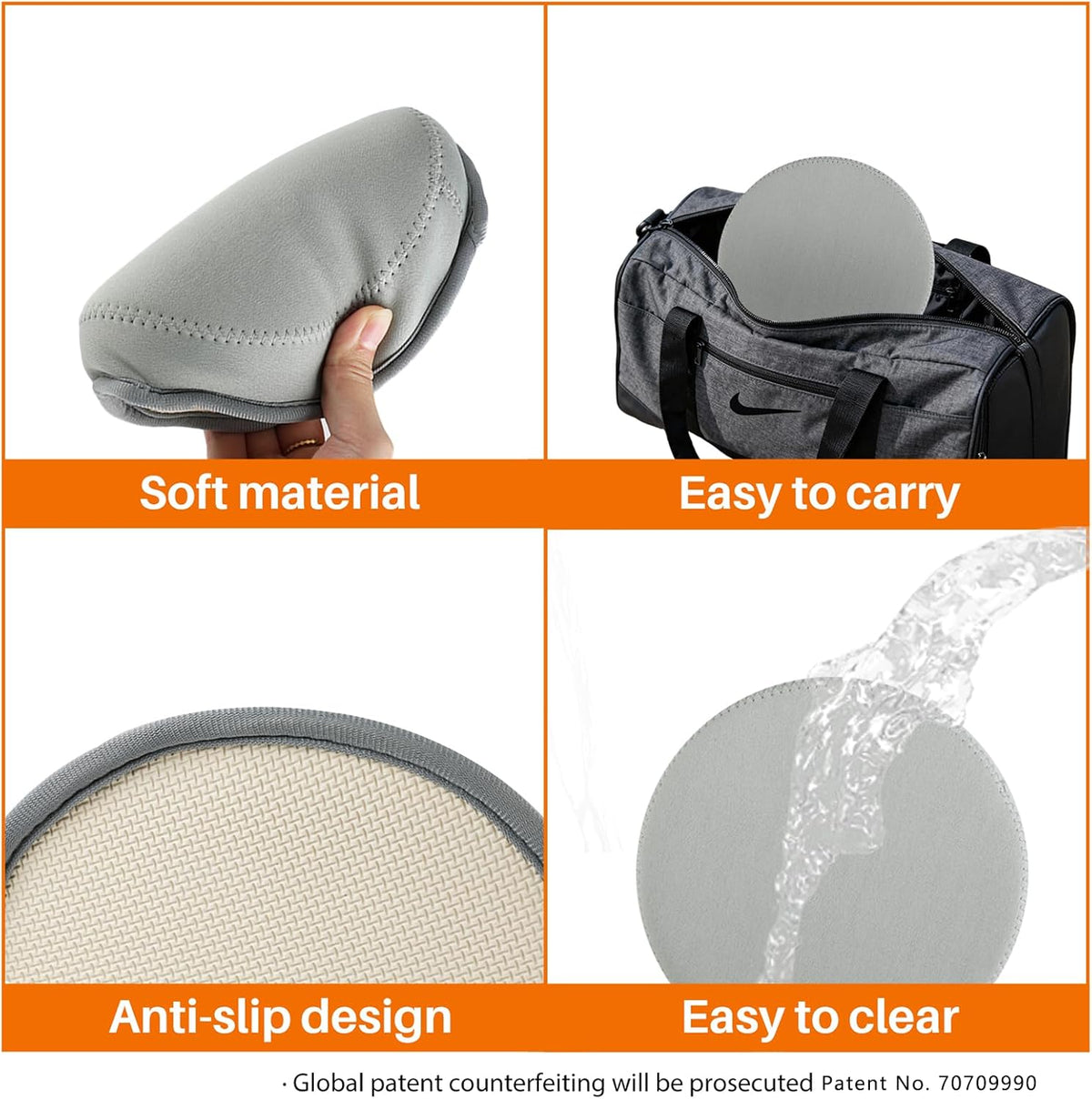 Yoga Knee Pad, 1.57 Inch Thick, Memory Foam and EPE Foam, Waterproof and Non-Slip, for Knees Elbows Wrist Hands Head Yoga Pilates Work Out Kneeling Pad, Exercise Mat 2