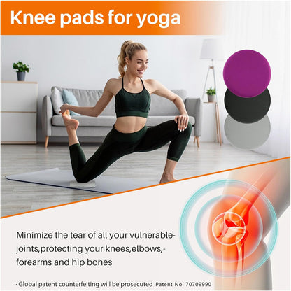 Yoga Knee Pad, 1.57 Inch Thick, Memory Foam and EPE Foam, Waterproof and Non-Slip, for Knees Elbows Wrist Hands Head Yoga Pilates Work Out Kneeling Pad, Exercise Mat 2