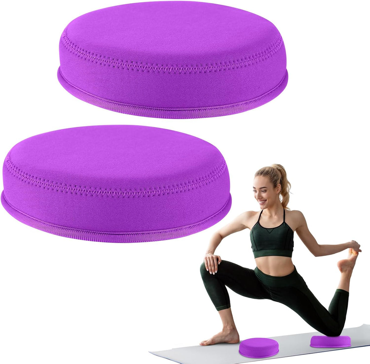 Yoga Knee Pad, 1.57 Inch Thick, Memory Foam and EPE Foam, Waterproof and Non-Slip, for Knees Elbows Wrist Hands Head Yoga Pilates Work Out Kneeling Pad, Exercise Mat 2