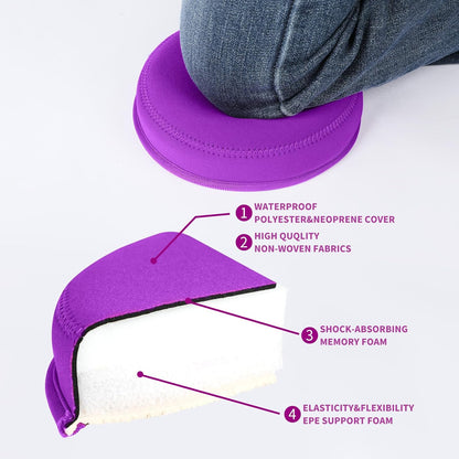 Yoga Knee Pad, 1.57 Inch Thick, Memory Foam and EPE Foam, Waterproof and Non-Slip, for Knees Elbows Wrist Hands Head Yoga Pilates Work Out Kneeling Pad, Exercise Mat 2