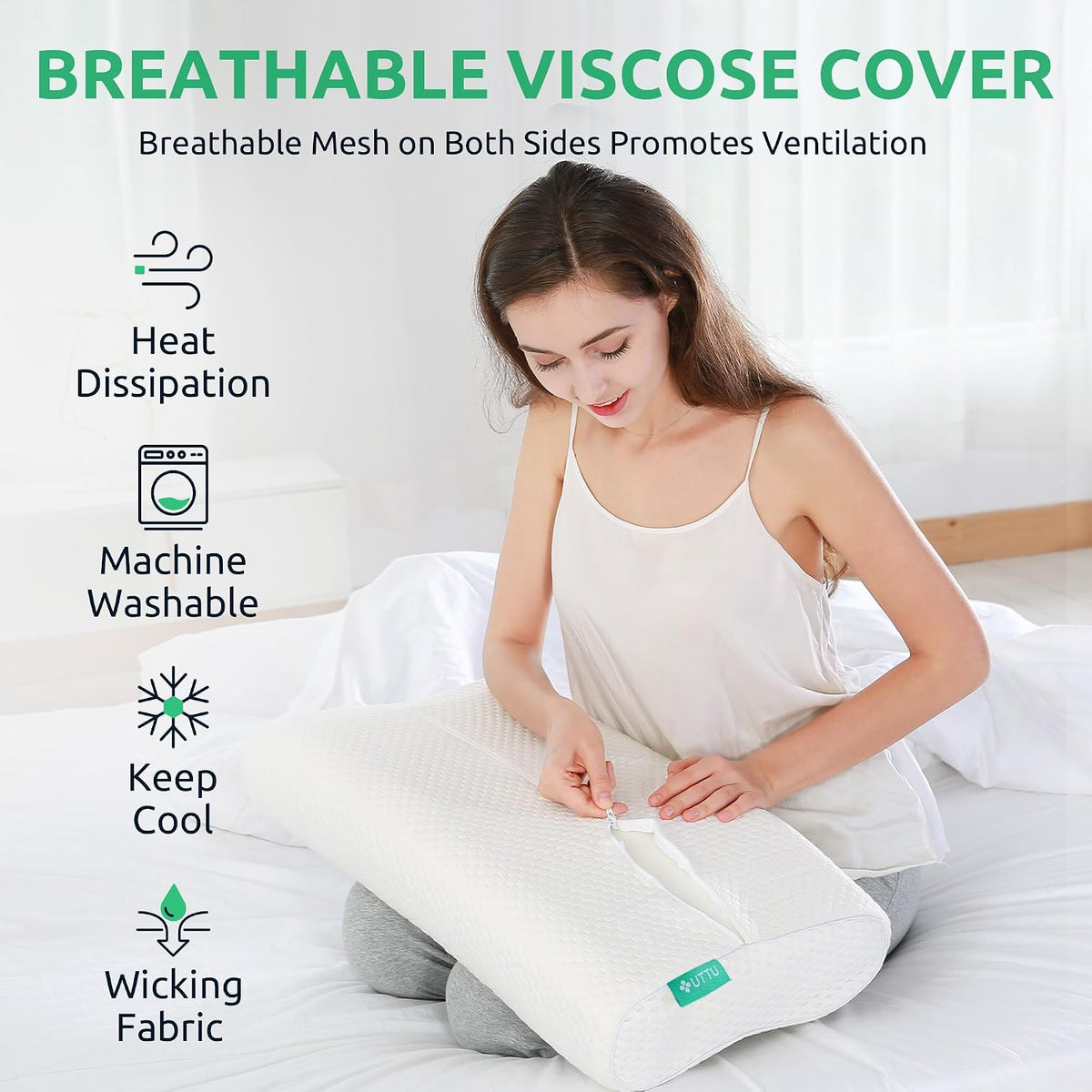 Cervical Pillow for Neck Pain Relief, Memory Foam Neck Pillow for Sleeping, Adjustable Orthopedic Sandwich Pillow, Contour Cooling for Side Back Stomach Sleeper, Queen(23.6"×13.8"×5.2"/4.5")