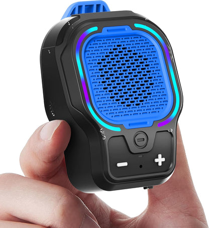 Wearable Bluetooth Speaker, Magnetic Clip-on Portable Wireless Speaker, HiFi Sound Loud Mini Speaker with 3 Light Modes, ENC Mic for Hands-Free Calls Music, Lightweight for Outdoor Work Cycling, Black