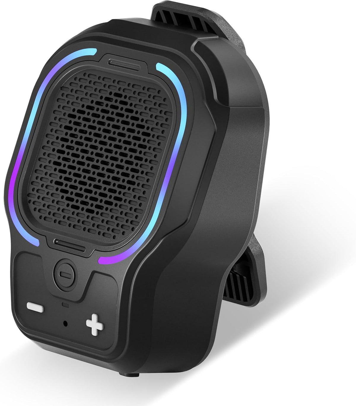 Wearable Bluetooth Speaker, Magnetic Clip-on Portable Wireless Speaker, HiFi Sound Loud Mini Speaker with 3 Light Modes, ENC Mic for Hands-Free Calls Music, Lightweight for Outdoor Work Cycling, Black