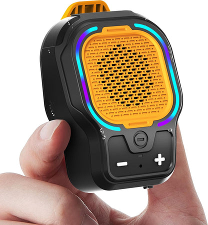 Wearable Bluetooth Speaker, Magnetic Clip-on Portable Wireless Speaker, HiFi Sound Loud Mini Speaker with 3 Light Modes, ENC Mic for Hands-Free Calls Music, Lightweight for Outdoor Work Cycling, Black