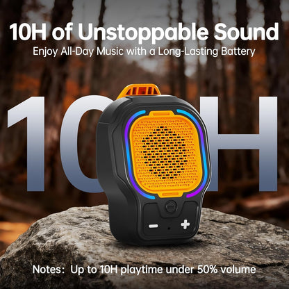 Wearable Bluetooth Speaker, Magnetic Clip-on Portable Wireless Speaker, HiFi Sound Loud Mini Speaker with 3 Light Modes, ENC Mic for Hands-Free Calls Music, Lightweight for Outdoor Work Cycling, Black
