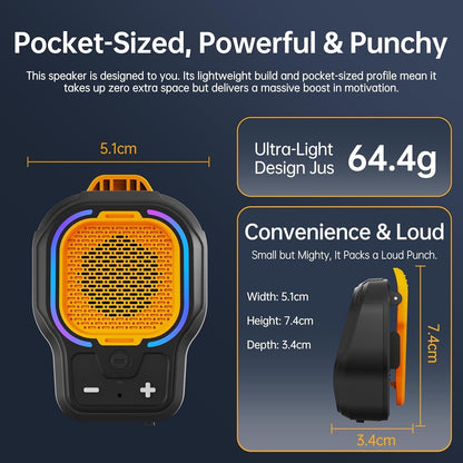 Wearable Bluetooth Speaker, Magnetic Clip-on Portable Wireless Speaker, HiFi Sound Loud Mini Speaker with 3 Light Modes, ENC Mic for Hands-Free Calls Music, Lightweight for Outdoor Work Cycling, Black