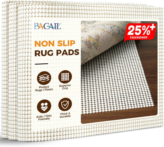 2 x 3 FT Rug Pad Gripper for Hardwood Floors, Non Slip Rug Pads for Area Rugs, Extra Thick Under Rug Padding, Protect Your Rugs & Floors