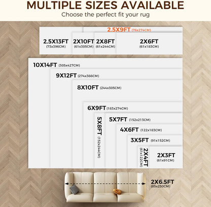 2 x 3 FT Rug Pad Gripper for Hardwood Floors, Non Slip Rug Pads for Area Rugs, Extra Thick Under Rug Padding, Protect Your Rugs & Floors