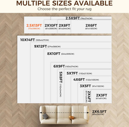2 x 3 FT Rug Pad Gripper for Hardwood Floors, Non Slip Rug Pads for Area Rugs, Extra Thick Under Rug Padding, Protect Your Rugs & Floors
