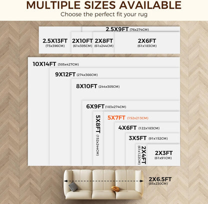 2 x 3 FT Rug Pad Gripper for Hardwood Floors, Non Slip Rug Pads for Area Rugs, Extra Thick Under Rug Padding, Protect Your Rugs & Floors