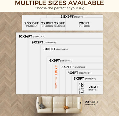 2 x 3 FT Rug Pad Gripper for Hardwood Floors, Non Slip Rug Pads for Area Rugs, Extra Thick Under Rug Padding, Protect Your Rugs & Floors