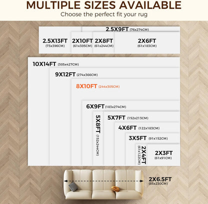2 x 3 FT Rug Pad Gripper for Hardwood Floors, Non Slip Rug Pads for Area Rugs, Extra Thick Under Rug Padding, Protect Your Rugs & Floors