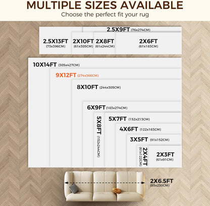 2 x 3 FT Rug Pad Gripper for Hardwood Floors, Non Slip Rug Pads for Area Rugs, Extra Thick Under Rug Padding, Protect Your Rugs & Floors