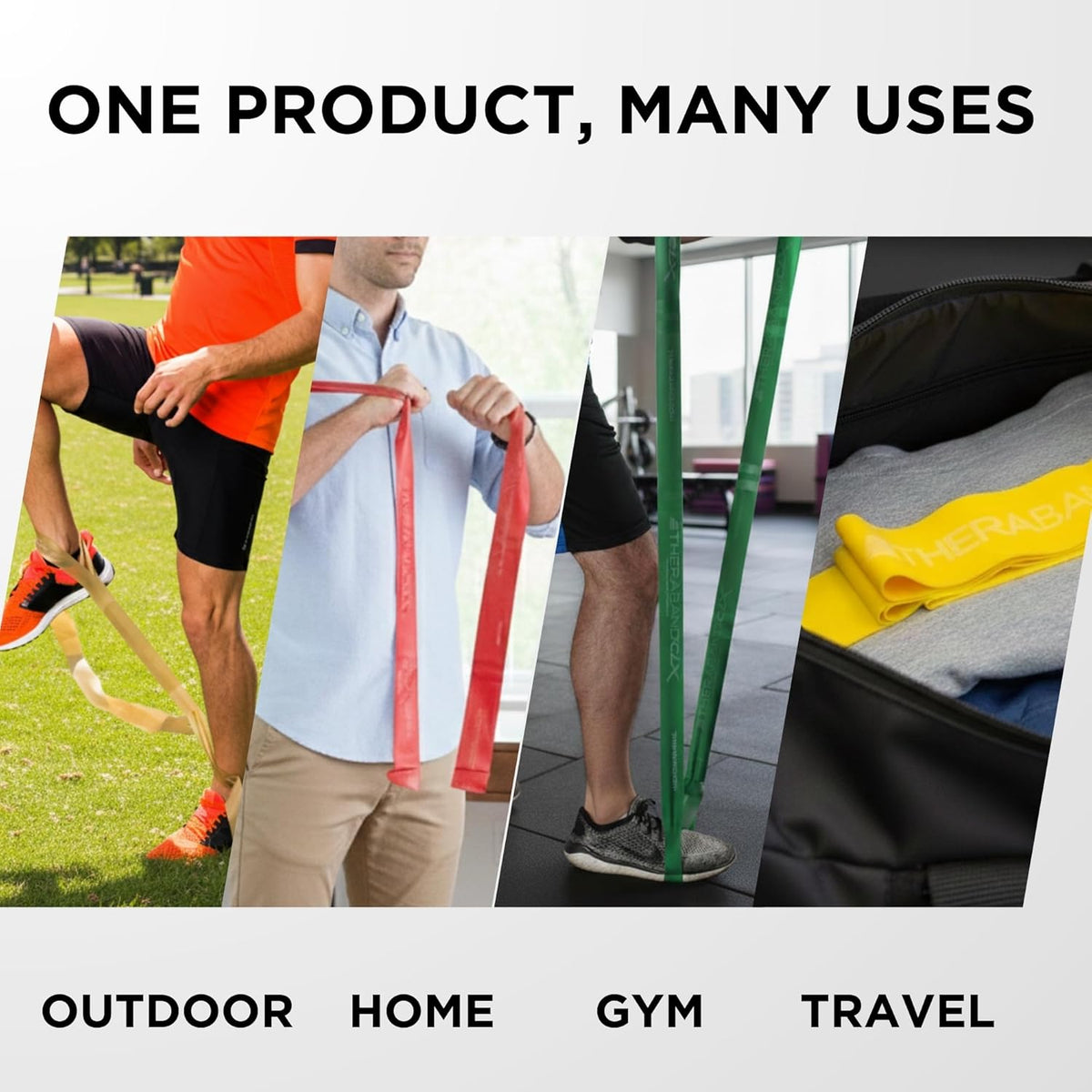CLX Resistance Band with Loops, Fitness Band for Home Exercise and Workouts
