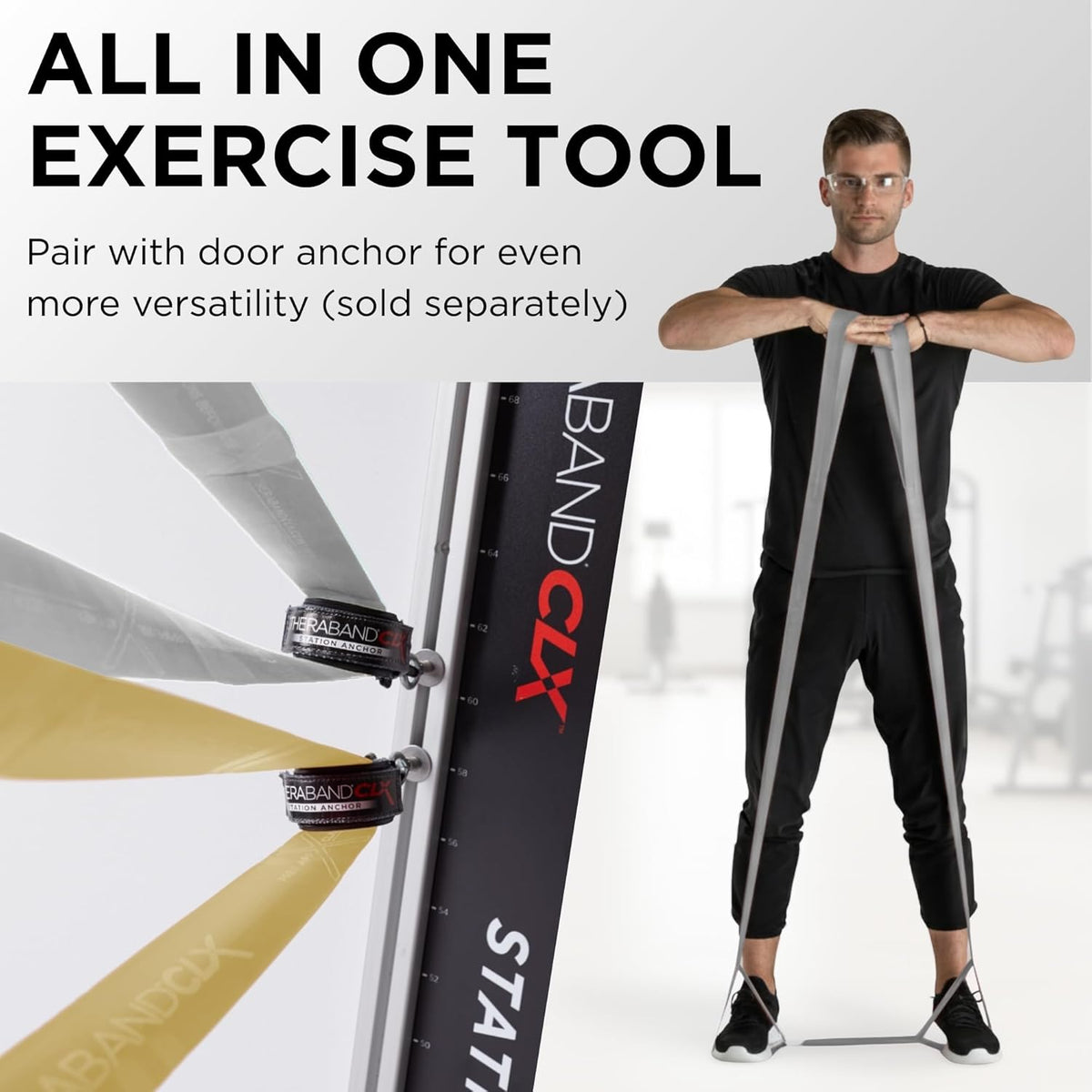 CLX Resistance Band with Loops, Fitness Band for Home Exercise and Workouts