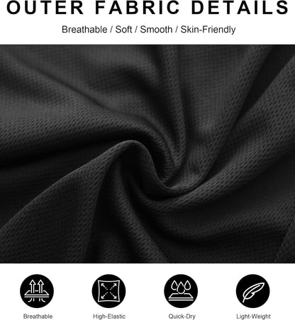 4 Pack Mens 2 in 1 Running Workout Shorts with Liner, Gym Athletic Quick Dry Sport Shorts with Pockets