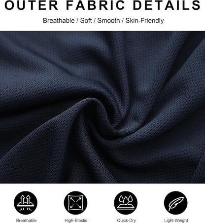 4 Pack Mens 2 in 1 Running Workout Shorts with Liner, Gym Athletic Quick Dry Sport Shorts with Pockets