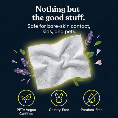 ASUTRA Yoga Mat Cleaning Wipes (Lovely Lavender), 1 Pouch (30 Wipes) - No Slippery Residue, Deep-Cleansing for Fitness Gear & Gym Equipment