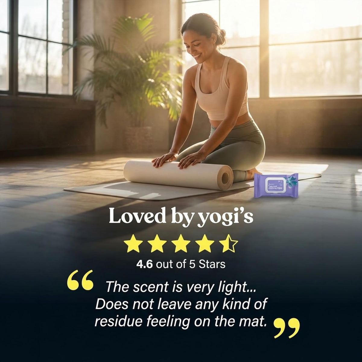 ASUTRA Yoga Mat Cleaning Wipes (Lovely Lavender), 1 Pouch (30 Wipes) - No Slippery Residue, Deep-Cleansing for Fitness Gear & Gym Equipment