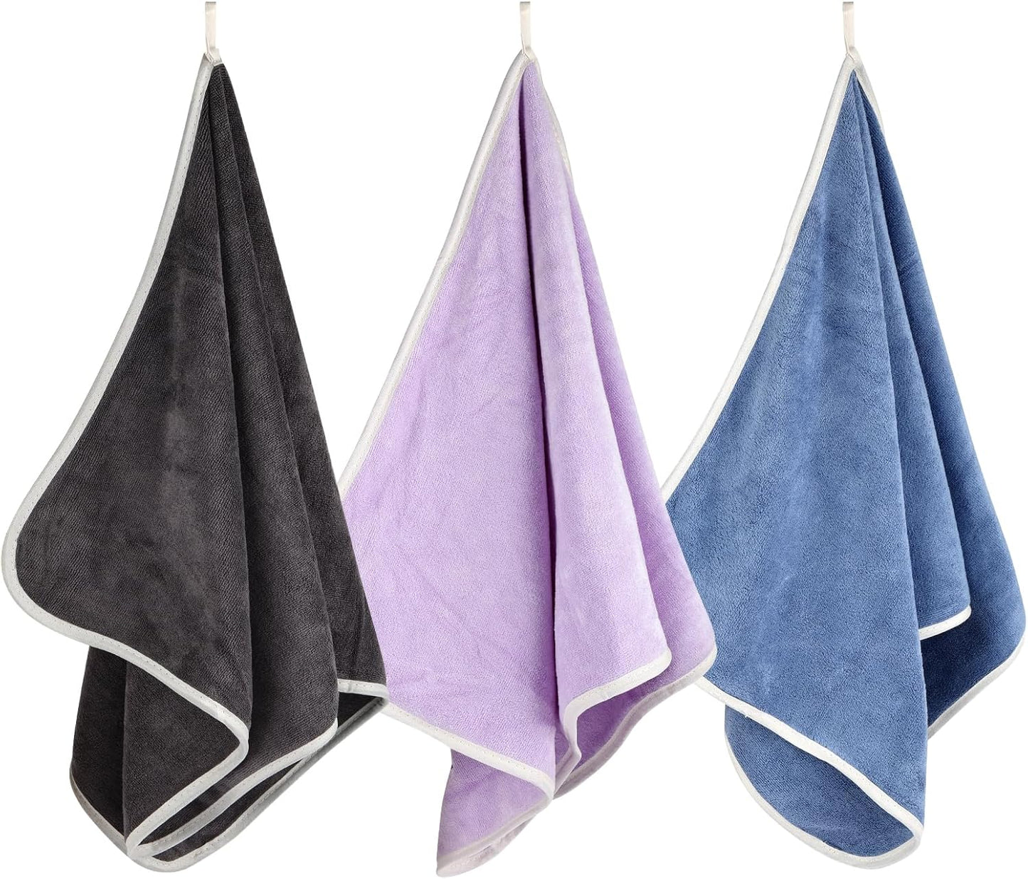 3 Pack Microfiber Gym Towels, Super Soft, Quick Drying, 14.2" x 30" | Absorbent Towel for Fitness, Yoga, Swimming, Sports, Workout, Skin-Friendly for Women Men
