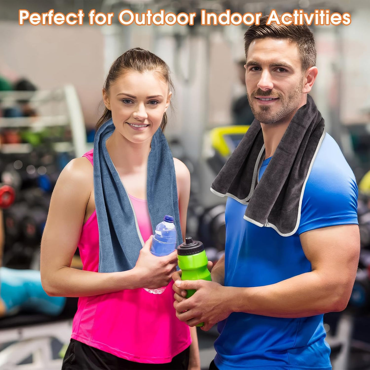 3 Pack Microfiber Gym Towels, Super Soft, Quick Drying, 14.2" x 30" | Absorbent Towel for Fitness, Yoga, Swimming, Sports, Workout, Skin-Friendly for Women Men