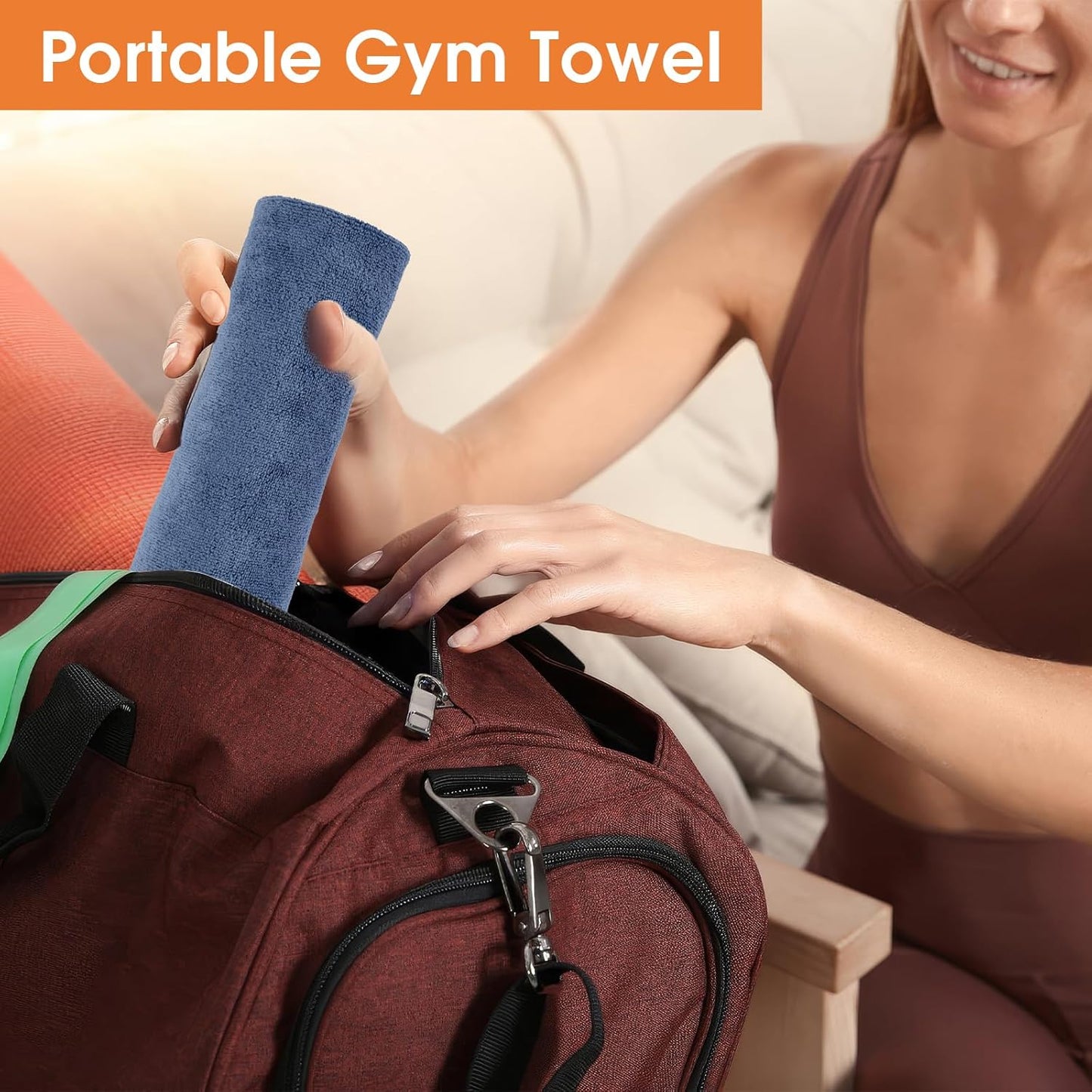 3 Pack Microfiber Gym Towels, Super Soft, Quick Drying, 14.2" x 30" | Absorbent Towel for Fitness, Yoga, Swimming, Sports, Workout, Skin-Friendly for Women Men