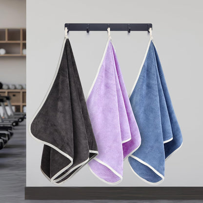 3 Pack Microfiber Gym Towels, Super Soft, Quick Drying, 14.2" x 30" | Absorbent Towel for Fitness, Yoga, Swimming, Sports, Workout, Skin-Friendly for Women Men