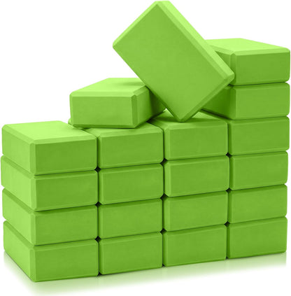 20 Pcs Yoga Blocks Bulk 9''x6''x3'' High Density EVA Foam Blocks for Exercise Pilates Meditation, Lightweight Non-slip Surface, Improve Strength Balance Flexibility