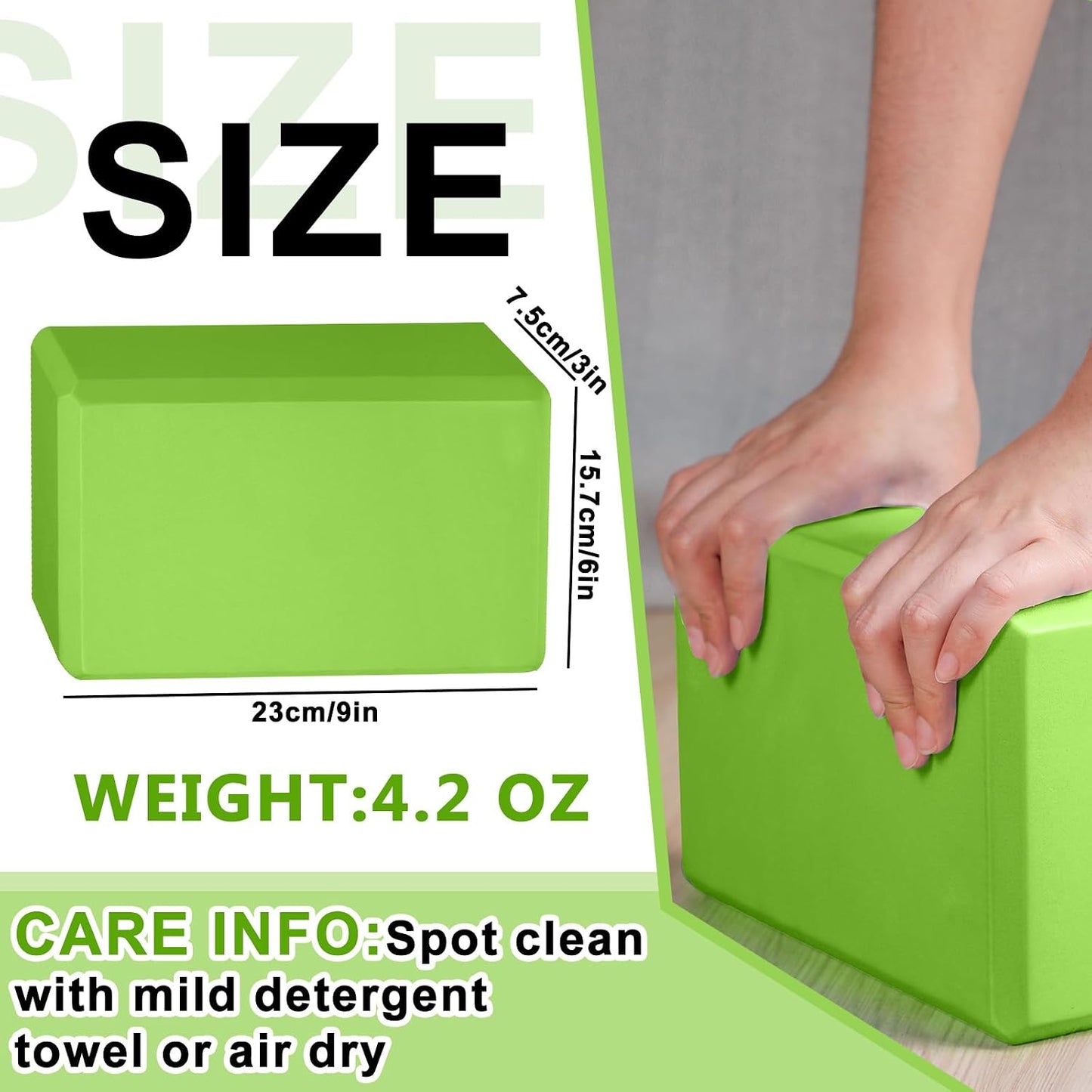 20 Pcs Yoga Blocks Bulk 9''x6''x3'' High Density EVA Foam Blocks for Exercise Pilates Meditation, Lightweight Non-slip Surface, Improve Strength Balance Flexibility