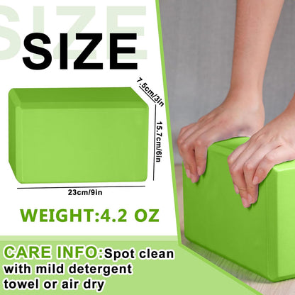 20 Pcs Yoga Blocks Bulk 9''x6''x3'' High Density EVA Foam Blocks for Exercise Pilates Meditation, Lightweight Non-slip Surface, Improve Strength Balance Flexibility