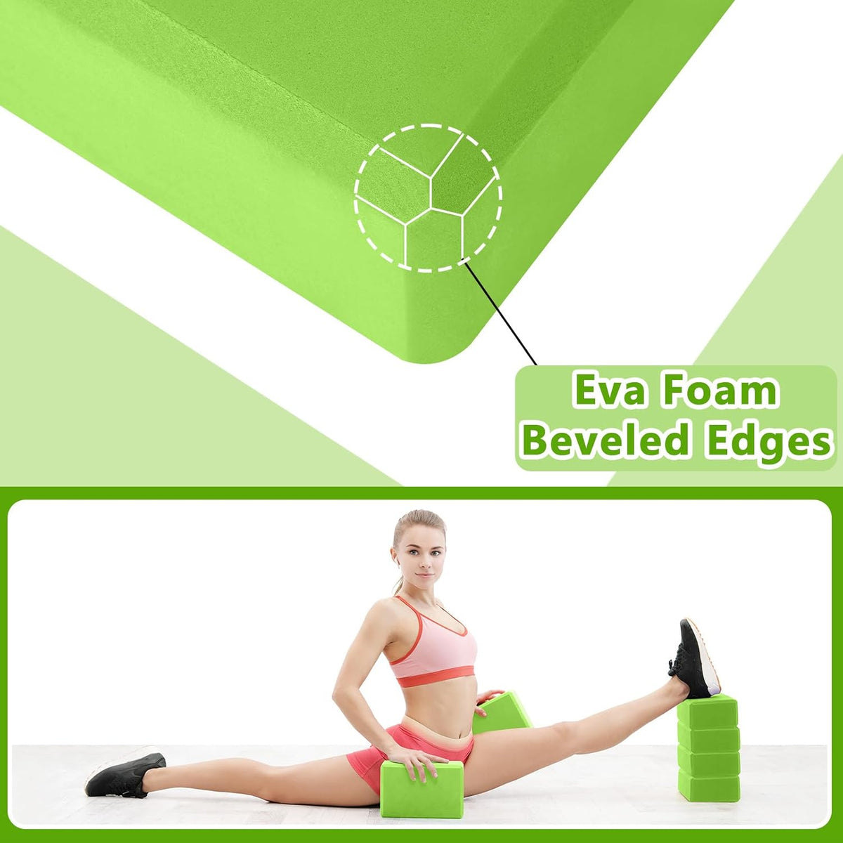 20 Pcs Yoga Blocks Bulk 9''x6''x3'' High Density EVA Foam Blocks for Exercise Pilates Meditation, Lightweight Non-slip Surface, Improve Strength Balance Flexibility