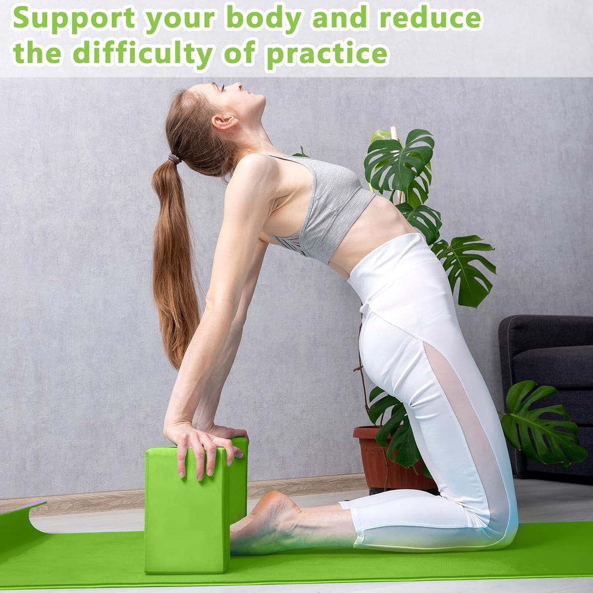 20 Pcs Yoga Blocks Bulk 9''x6''x3'' High Density EVA Foam Blocks for Exercise Pilates Meditation, Lightweight Non-slip Surface, Improve Strength Balance Flexibility