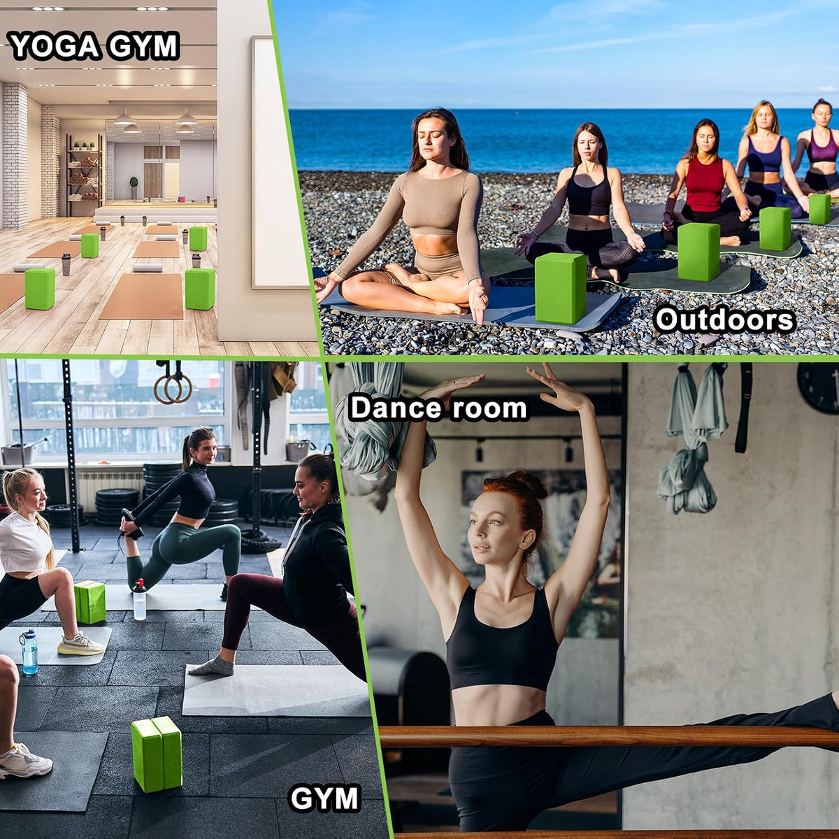 20 Pcs Yoga Blocks Bulk 9''x6''x3'' High Density EVA Foam Blocks for Exercise Pilates Meditation, Lightweight Non-slip Surface, Improve Strength Balance Flexibility