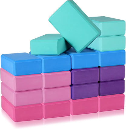 20 Pcs Yoga Blocks Bulk 9''x6''x3'' High Density EVA Foam Blocks for Exercise Pilates Meditation, Lightweight Non-slip Surface, Improve Strength Balance Flexibility