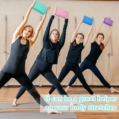 20 Pcs Yoga Blocks Bulk 9''x6''x3'' High Density EVA Foam Blocks for Exercise Pilates Meditation, Lightweight Non-slip Surface, Improve Strength Balance Flexibility