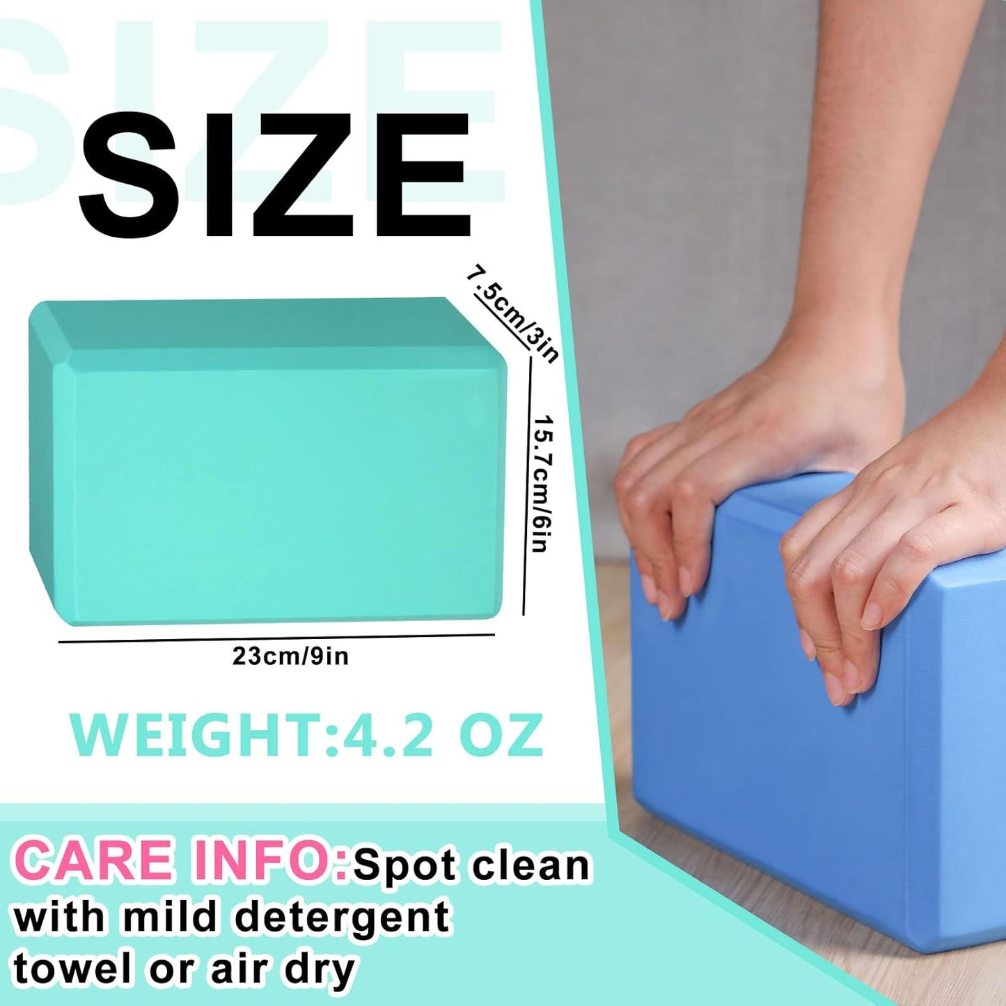 20 Pcs Yoga Blocks Bulk 9''x6''x3'' High Density EVA Foam Blocks for Exercise Pilates Meditation, Lightweight Non-slip Surface, Improve Strength Balance Flexibility