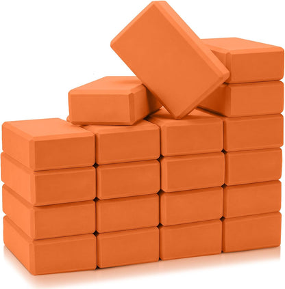 20 Pcs Yoga Blocks Bulk 9''x6''x3'' High Density EVA Foam Blocks for Exercise Pilates Meditation, Lightweight Non-slip Surface, Improve Strength Balance Flexibility