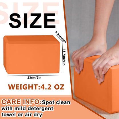 20 Pcs Yoga Blocks Bulk 9''x6''x3'' High Density EVA Foam Blocks for Exercise Pilates Meditation, Lightweight Non-slip Surface, Improve Strength Balance Flexibility
