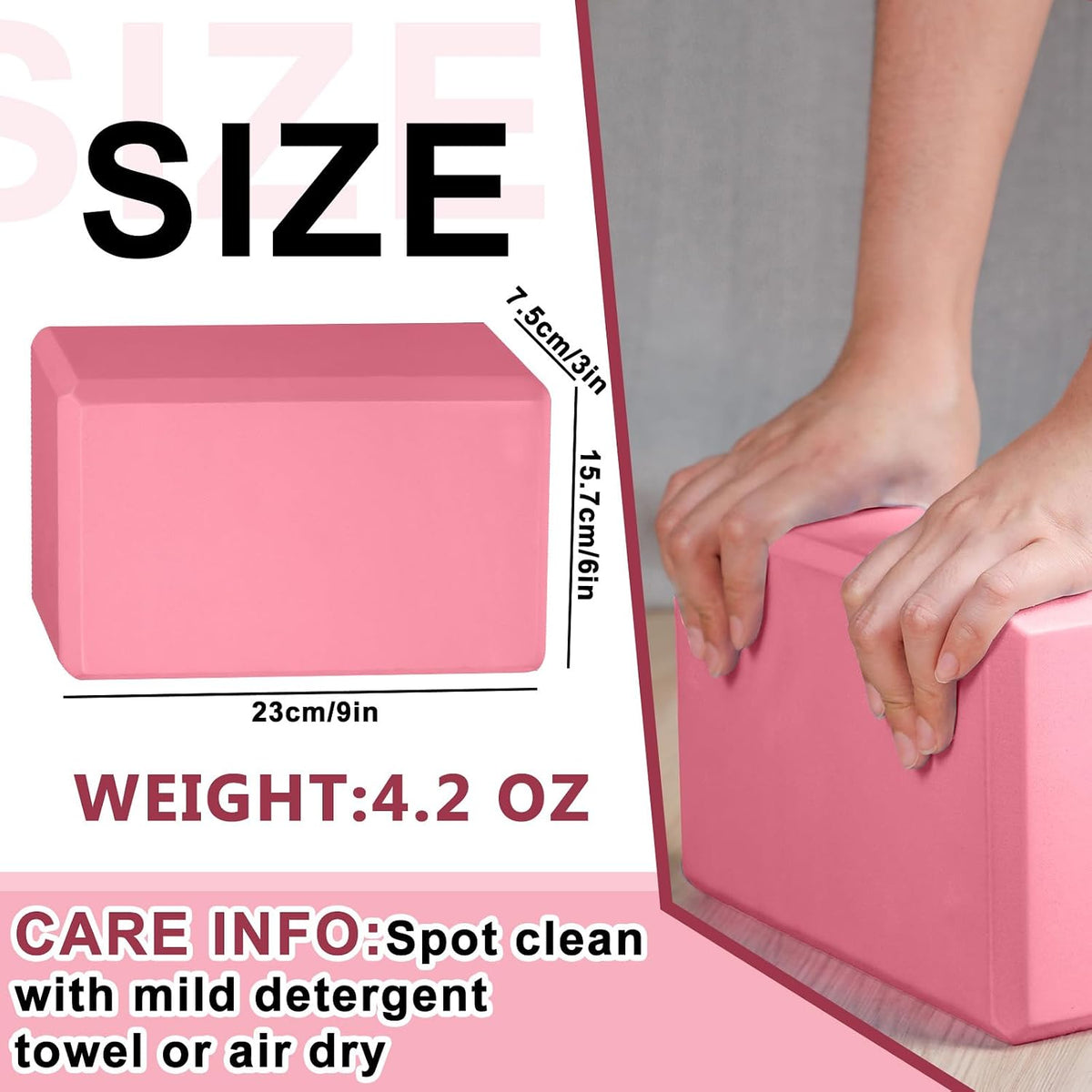 20 Pcs Yoga Blocks Bulk 9''x6''x3'' High Density EVA Foam Blocks for Exercise Pilates Meditation, Lightweight Non-slip Surface, Improve Strength Balance Flexibility