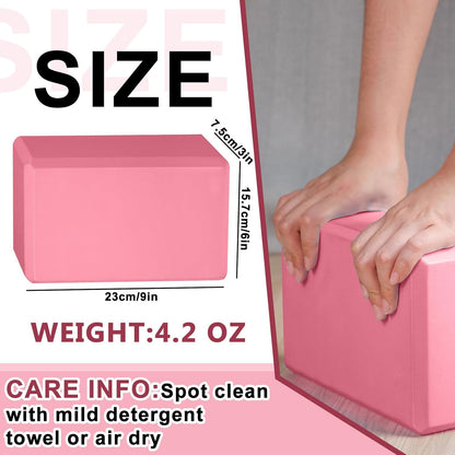 20 Pcs Yoga Blocks Bulk 9''x6''x3'' High Density EVA Foam Blocks for Exercise Pilates Meditation, Lightweight Non-slip Surface, Improve Strength Balance Flexibility