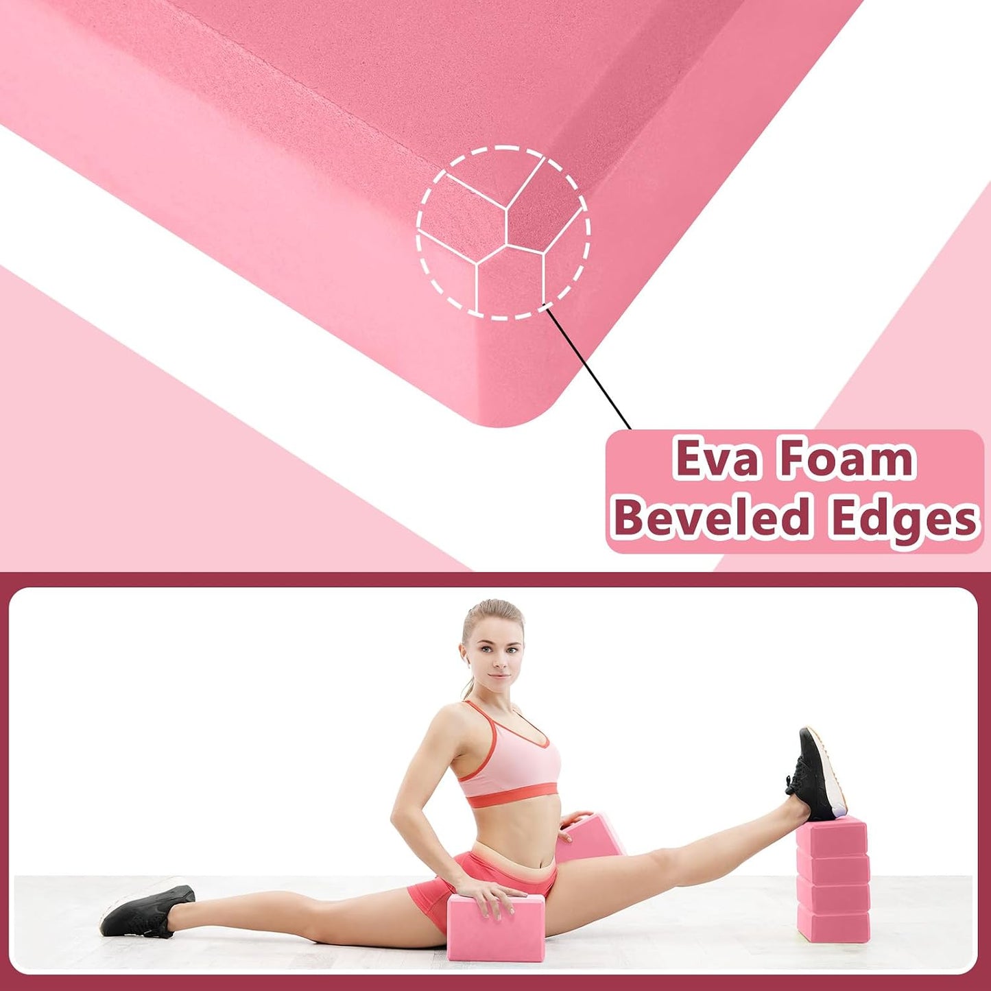 20 Pcs Yoga Blocks Bulk 9''x6''x3'' High Density EVA Foam Blocks for Exercise Pilates Meditation, Lightweight Non-slip Surface, Improve Strength Balance Flexibility