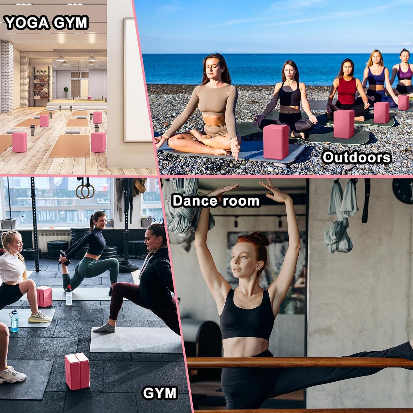 20 Pcs Yoga Blocks Bulk 9''x6''x3'' High Density EVA Foam Blocks for Exercise Pilates Meditation, Lightweight Non-slip Surface, Improve Strength Balance Flexibility
