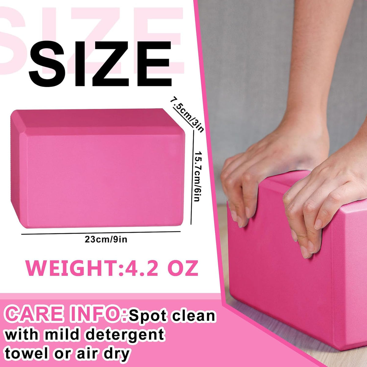 20 Pcs Yoga Blocks Bulk 9''x6''x3'' High Density EVA Foam Blocks for Exercise Pilates Meditation, Lightweight Non-slip Surface, Improve Strength Balance Flexibility