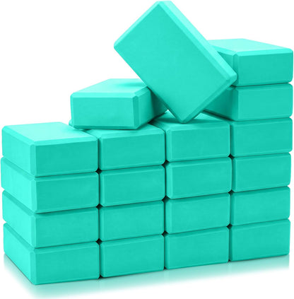 20 Pcs Yoga Blocks Bulk 9''x6''x3'' High Density EVA Foam Blocks for Exercise Pilates Meditation, Lightweight Non-slip Surface, Improve Strength Balance Flexibility